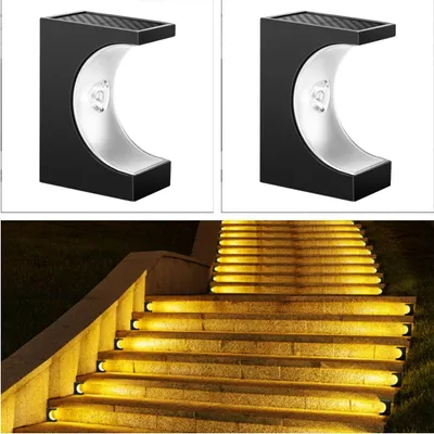 Produktbild von INF Solarbetriebene Treppenleuchten für den Außenbereich, Warmes Licht, 2er-Set 2 Pack