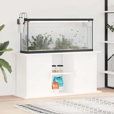 Produktbild von Aquarium Unterschrank Aquariumständer Weiß Aquarium Mit Unterschrank Aquarium Stand Aquarium Tisch 121 x 41 x 58 cm Holzwerkstoff Ständer für Aquarium