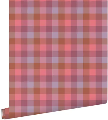 Obrázek produktu pro Tapeta ESTAhome s kostkovaným vzorem, fialová, růžová a modrá, 50 x 900 cm