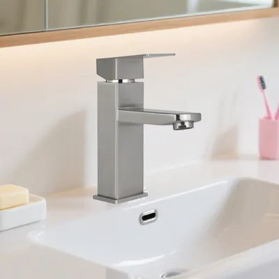 Produktbild von ZMH Wasserhahn Armaturen Hochdruck Kaltwasserhahn Edelstahl Armatur kaltwasser Mischbatterie zugstange badarmatur