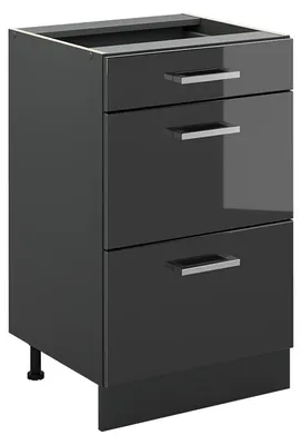 Obrázok produktu pre Kuchynská spodná skrinka Vicco R-Line Antracit vysoký lesk/antracitová 50 cm bez pracovnej dosky, Model 69778