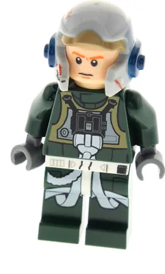 Produktbild von 1x Lego Minifigur Star Wars Rebel Pilot A-wing Doppelgesicht Helm 75003 sw0437