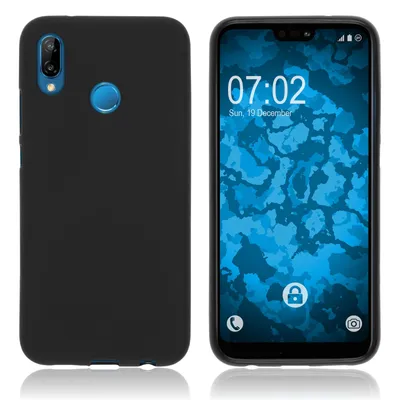 Produktbild von PhoneNatic Case kompatibel mit Huawei P20 Lite - schwarz Silikon Hülle matt Cover