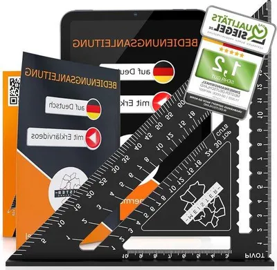 Produktbild von Famanu Multifunktionswinkel 180 mm - mit Anleitungsvideos - Metall - Holzverarbeitung