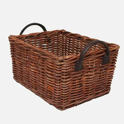 Immagine prodotto di Cesto per casse WICKED L marrone con manici in pelle (45x34x23)