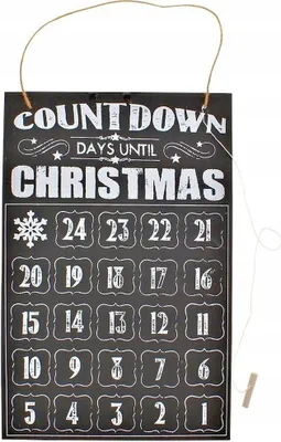 Produktbild von Adventstafel – Countdown bis Weihnachten – Weihnachts-Countdown mit Kreidetafel inkl. Kreide
