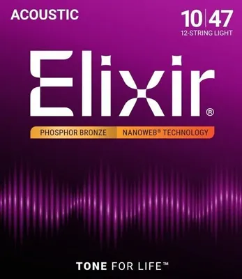 Obrázek produktu pro Elixir 16152 Nanoweb 12 10-47 Struny pro akustickou kytaru