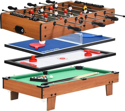 Obrázok produktu pre Hrací stôl 4 v 1: stolný futbal, biliard, stolný tenis, hokej