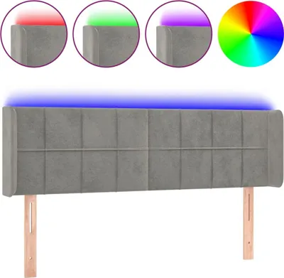 Obrázek produktu pro vidaXL LED čelo světle šedé 147x16x78/88 cm Velvet