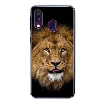 Produktbild von MuchoWow® Handyhülle Schutzhülle Hülle für Samsung Galaxy A40 Löwe - Porträt - Schwarz - Tiere Silikon Softcase Handy Hülle - Handy-Tasche