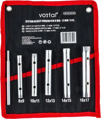 Produktbild von Rohrschlüssel 6 tlg. Rohr Steckschlüssel Set 8 - 17 mm Rohr Werkzeug Schlüssel