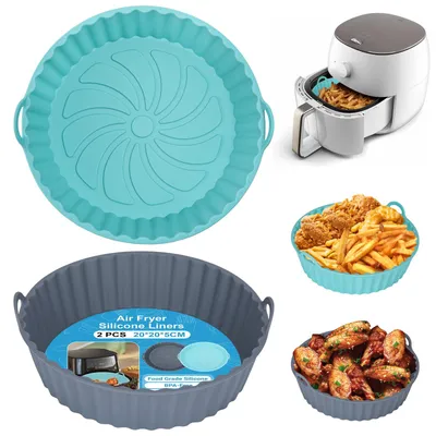 Produktbild von Alyvisun Silikonform für Heißluftfritteuse, 2 Stück Air Fryer Silikonmatte Silik