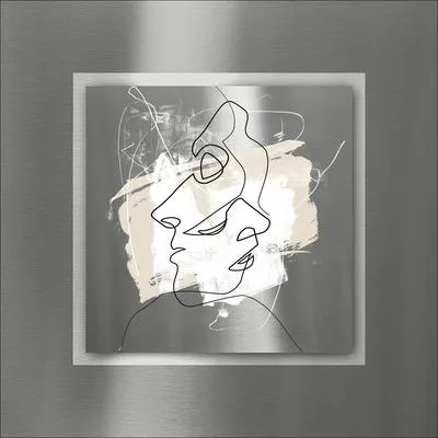 Produktbild von Metallbild Face Lines II 50x50 cm