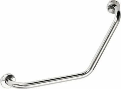 Zdjęcie produktu dla Poręcz dla niepełnosprawnych 120° 400/400 mm, polerowana stal nierdzewna