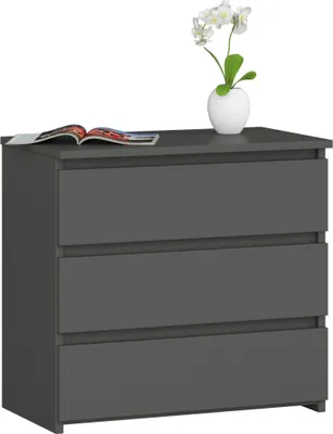 Produktbild von Nachttisch AKORD CL3 in der Farbe Graphitgrau mit 3 Schubladen B60 x H57 x T35 cm