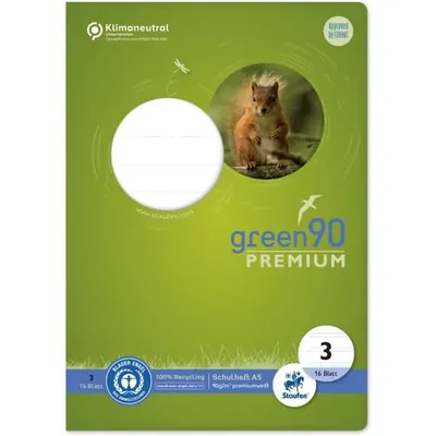 Immagine prodotto di Ursus Green 040780003 Heft - LIN3, A5, 16 Blatt, 90 g/qm, 14 Doppellinien