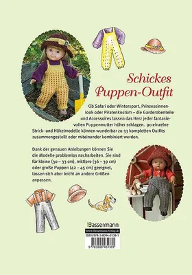 Produktbild von Maschenmode für Puppen. Puppenkleider zum Stricken und Häkeln in drei Größen