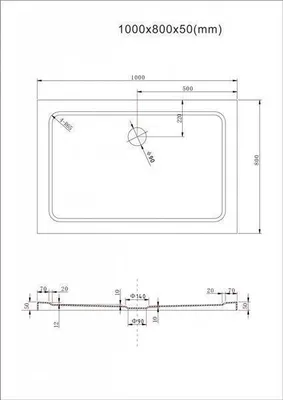 Produktbild von BuyLando Nora 80x100x80 cm H: 195 cm U Form Duschkabine Klarglas inkl. Tasse & Siphon
