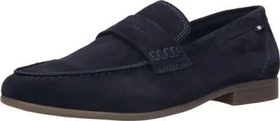 Produktbild von Bugatti Slipper aus Leder in Veloursoptik, klassischer Loafer mit flexibler Sohle