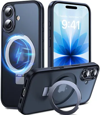 Image de Coque de téléphone compatible MagSafe - Ultra-fine et résistante aux chocs - Noire
