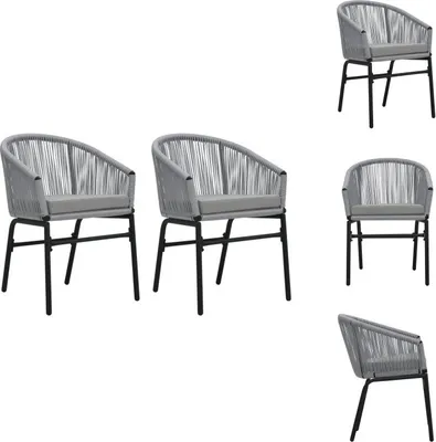 Image de vidaXL Chaises de jardin 2 pcs. Anthracite PE-Rattan - Chaises de jardin