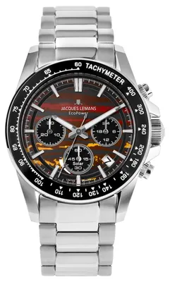 Jacques Lemans 50-10D Herrenuhr Solar Chronograph Eco Power Stahl LE 1