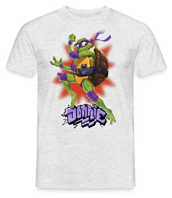 Produktbild von Spreadshirt TMNT Mutant Mayhem Turtle Donnie Männer T-Shirt, M, Grau meliert