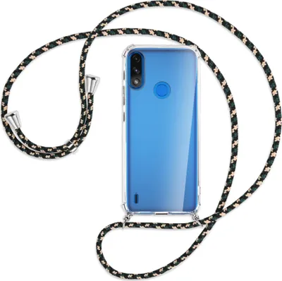 Produktbild von Handykette Backcover-Schutzhülle mit Band (Metall silberfarben) für Motorola Moto E7 Power, E7i Power - camouflage