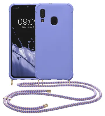Produktbild von kwmobile Necklace Case kompatibel mit Samsung Galaxy A40 Hülle - Cover mit Kordel zum Umhängen - Silikon Schutzhülle Lavendel