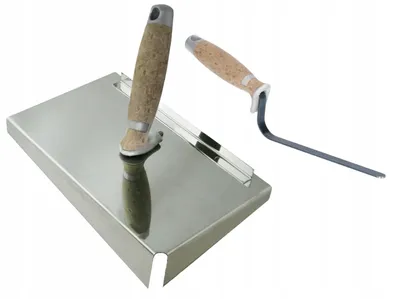 Produktbild von Fugenbrett für Klinker inkl. 10 mm Fugenkratzer – Hochwertiges Profi-Werkzeug für präzises Verfugen - Ledergriff