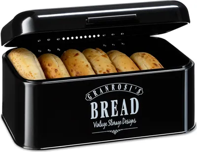 Produktbild von Delaware Brotkasten Metall 30 x 16 x 20,5 cm Klappdeckel Lüftungslöcher