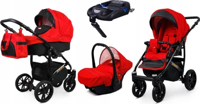 Obrázek produktu pro BabyLux® Miracle | Kocárek 4v1 Set | Red Deluxe | Kombi kocárek set | Isofi