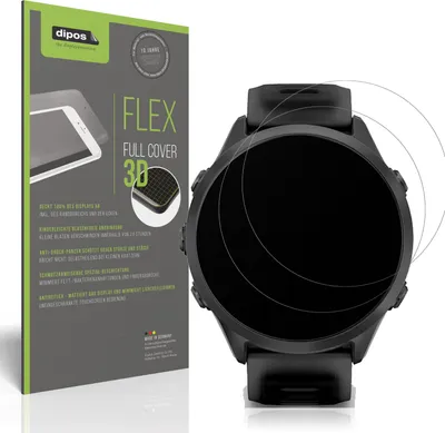 Produktbild von 2x Full Cover Schutzfolie matt für Garmin Forerunner 570 47mm Panzerfolie Anti-Shock