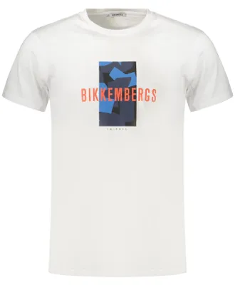 Produktbild von Weißes Herren Kurzarm-T-Shirt mit Allover-Logo und Rundhalsausschnitt