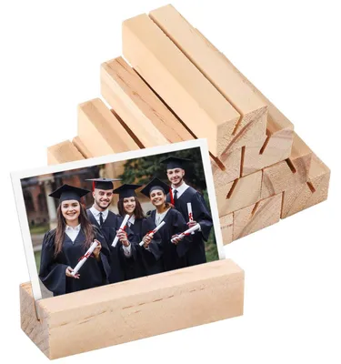 Image de Supports de cartes de table en bois de hêtre - Lot de 12 supports en bois
