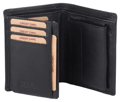 Produktbild von Benthill Herren Echt Leder Geldbörse - Geldbeutel mit RFID-Schutz - Slim Portemonnaie für Männer - Echtem Vintage Leder