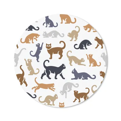 Produktbild von MuchoWow® Mauspad Mousepad Katzen - Muster - Braun 50x50 cm - Mousepads - Maus Mat - Pad - Mausunterlage - Vinyl