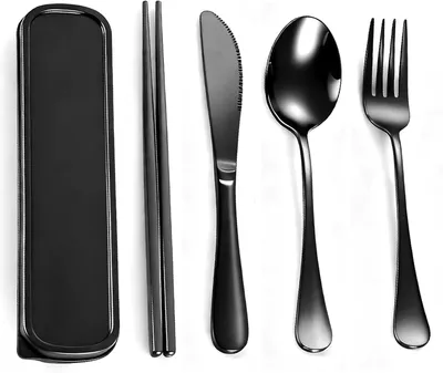 Produktbild von Reisebesteck Set 5-teilig, Edelstahl, für unterwegs