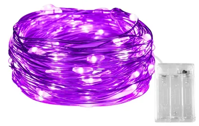 Lichterkette 3 m, 30 LED, lila, batteriebetrieben, für Dekoration