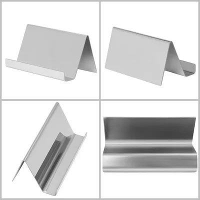 Produktbild von Famanu Kartenhalter 2er Set – Hält bis zu 30 Karten – Goldfarbener Desktop-Displayständer – Kartenorganizer für Büro, Visitenkarten und Empfangstresen