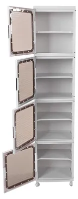 Image de Boîte de rangement empilable avec roulettes et 4 niveaux