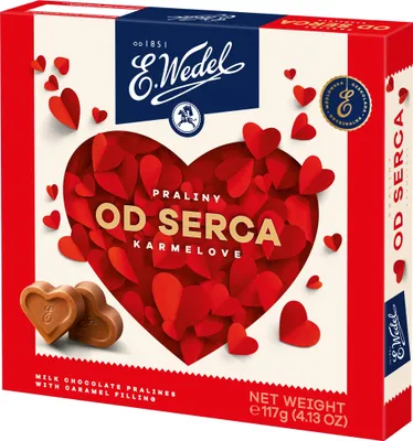 Zdjęcie produktu dla Wedel Praliny Od Serca Czekoladowe 117 g