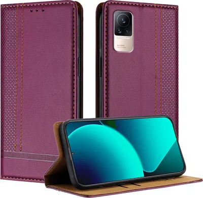 Produktbild von Handyhülle für Xiaomi Civi 1S Leder Flip Klappbare Schutzhülle mit Standfunktion Lila