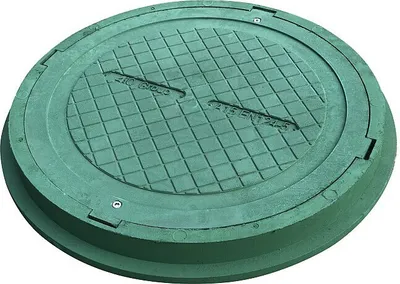 Produktbild von 4iQ Schachtabdeckung Senkgrubenabdeckung 80 cm Kanaldeckel Grün Abdeckung für einen Abwasserbrunnen mit Schlüssel