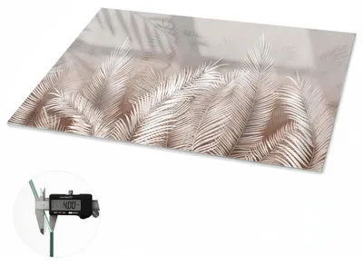 Produktbild von Glas Tischplatte 120x60 cm – Tischauflage aus gehärtetem Glas – Glasplatte für Esstisch – Küchentischplatte aus Glas – Tischschutz Glas modern – Dekorative Glasplatte – Pflegeleichte Glastischplatte – Sicherheitsglas Tischplatte – Elegante Blätter