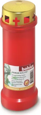Produktbild von Grablicht Nr. 6 - mit Deckel - Höhe 170 mm - Durchmesser 65 mm - Rot