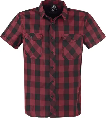 Produktbild von Brandit Kurzarmhemd Herren Roadstar schwarz/rot Basics 100% Baumwolle 3XL