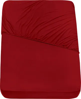 Produktbild von Spannbettlaken Jersey Spannbetttuch 100% Baumwolle Bettlaken Spannbettuch Laken 28 Farben, Größe:160 x 200 cm, Farbe:Rot