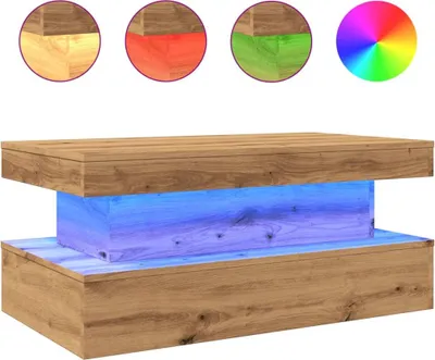Obrázek produktu pro vidaXL Konferenční stolek s LED světly Artisan dub 90x50x40 cm