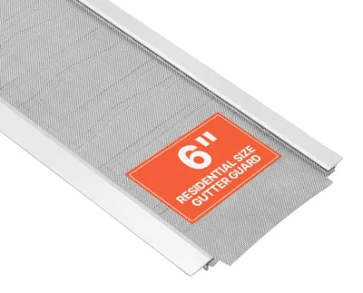Productafbeelding van VEVOR 12 stuks dakgootbeschermers, 152,4 mm, aluminium bladvangers met roestvrijstalen microgaas, snijbaar, totale lengte 14,63 meter, regenputroosters inclusief schroeven, geschikt voor huizen en carports